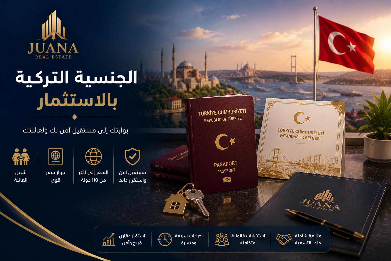 الجنسية التركية بالاستثمار